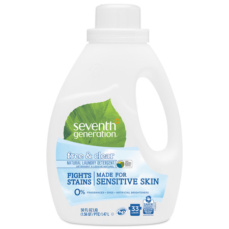 Seventh Generation Natural 2X Conc Liquid Laundry Detergent, Free & Clear, 33 loads, 50oz 22769